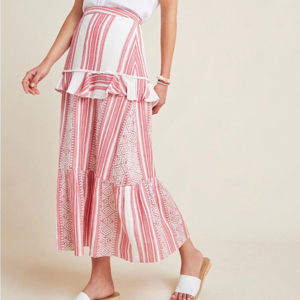 NWT! Anthropologie Pixie Tiered Maxi Skirt